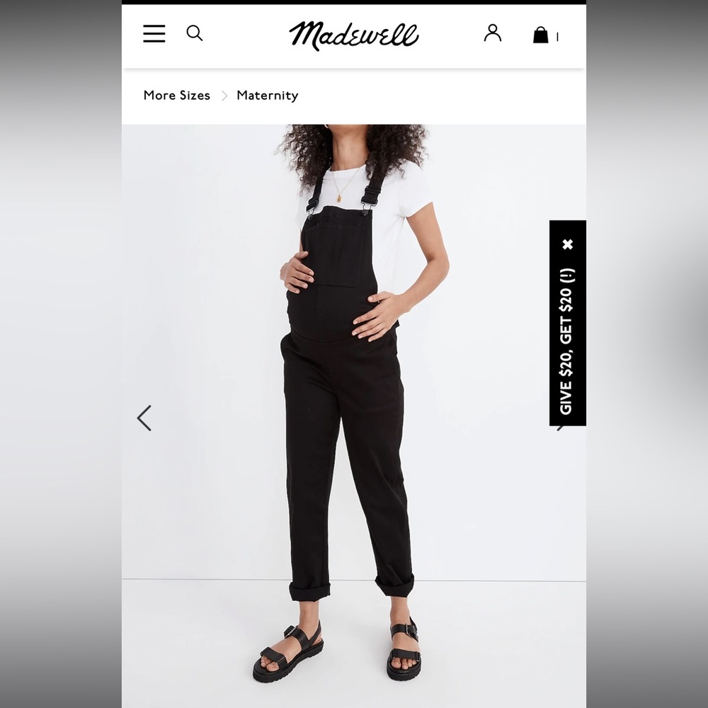 Madewell maternity straight leg overalls